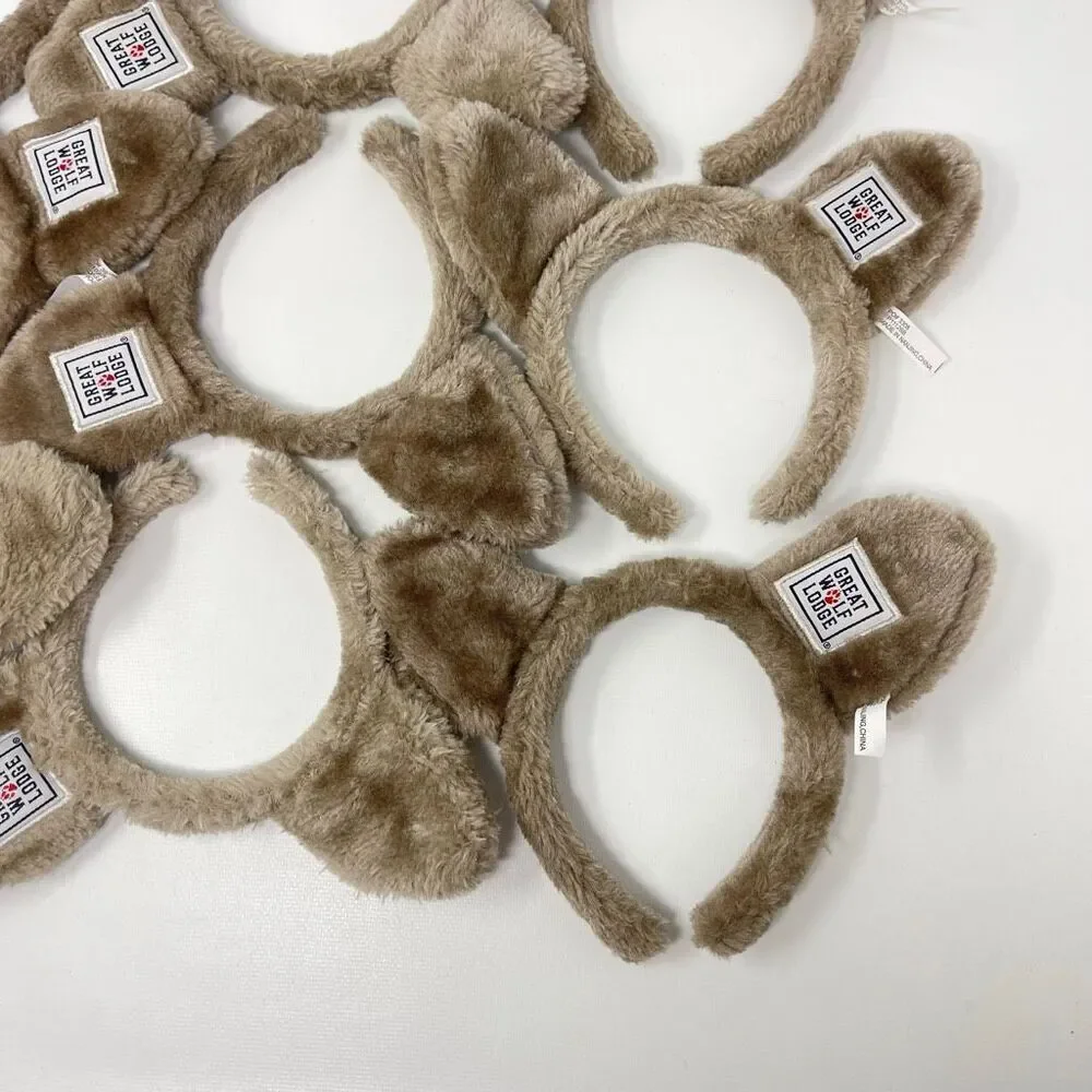 Great Wolf Lodge Wolf Ears Lot of 9 Headbands Gray Souvenir Wolfie Dress Up